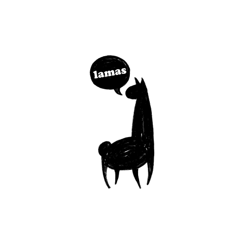 Skateboard logo with the title 'Lamas'