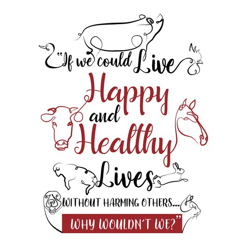 Farm illustration with the title 'Design an appointment to inspire kindness to a farm animal sanctuary'