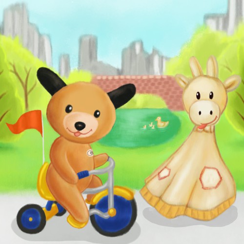 Giraffe design with the title 'children's book illustration'