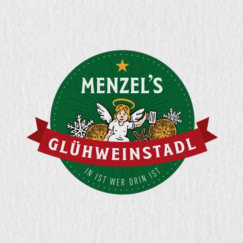 Round logo with the title 'Logo für einen Glühweinstand'