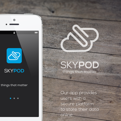 S logo with the title 'Logo design for cloud service app.'