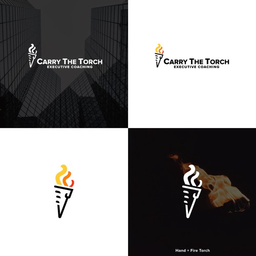 Torch logo with the title 'Fire Torch Logo'