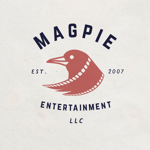 Magpie design with the title 'Quirky logo for media production company'