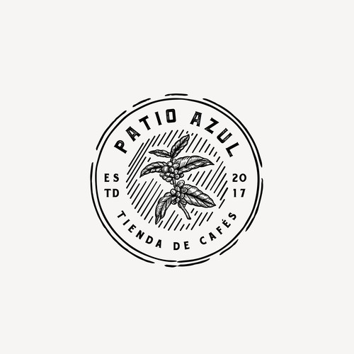 Coffee shop logo with the title 'Logo for Patio Azul coffee'
