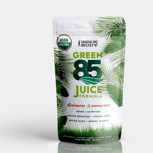 Fitness packaging with the title 'Health Juice Packaging design'