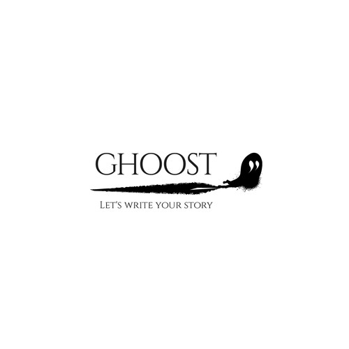 Copywriting design with the title 'Ink logo concept for the Ghoost'