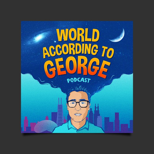 Podcast design with the title 'georgeus podcast cover'