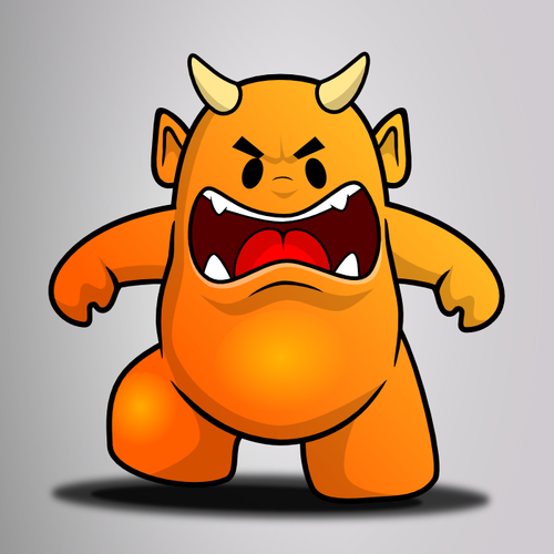 Monster artwork with the title 'Create 5 Unique Mascots for Dingaling-a Free International Calling/Messaging App'