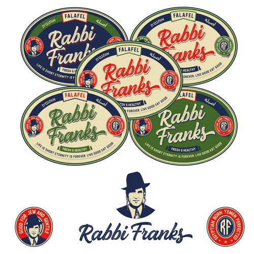 Blue design with the title 'Rabbi Franks'