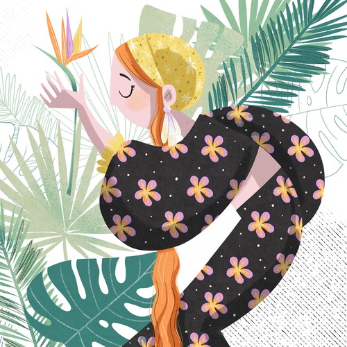 Leaf artwork with the title '"Nature" themed Illustration '