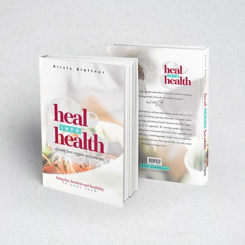 White book cover with the title 'Healthy recipes book cover'