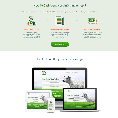Loan website with the title 'Website UI designer required for designing website main page!'