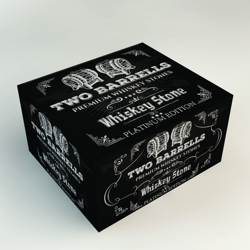Whiskey packaging with the title 'Premium Whiskey Stone Packaging.'