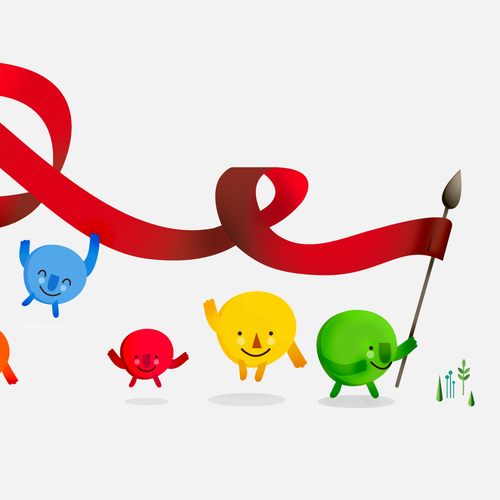 Illustrative artwork with the title 'Illustration & character design'