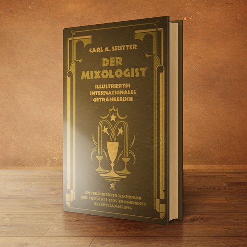 Art Nouveau design with the title ' Cover of Historic Cocktail Book'