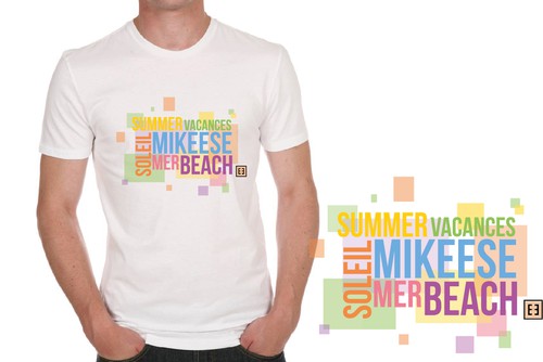 Geometric t-shirt with the title 'Un t-shirt graphique pour l'été.'