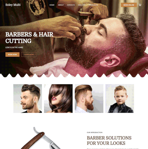 Cut design with the title 'Barbers Shop For Square Online Site'