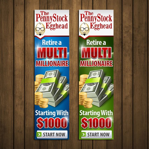 Call to action design with the title 'Banner Ads For PennyStockEgghead.com'