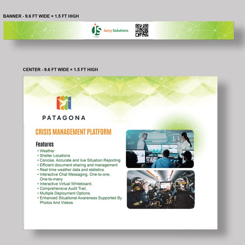 Advertising design with the title 'CDEMA Booth Design'