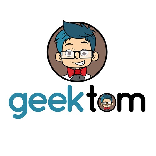 Boy logo with the title 'geek boy logo'