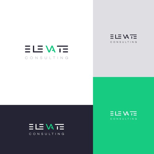 Elevate logo with the title 'ELEVATE Lettering Mark Logo Design'