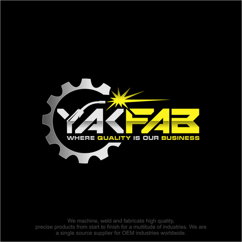 Manufacturing logo with the title 'YAKFAB'