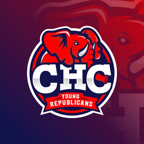 Elephant head design with the title 'CHC young republicans'