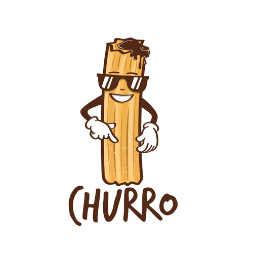 Cartoon logo with the title 'Churro restaurant logo'