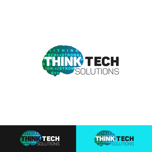 Thinking design with the title 'Think Tech Logo'