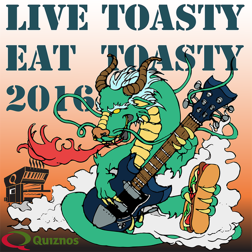 Pencil artwork with the title 'quiznos zmaj'