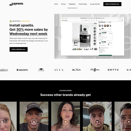 Website with the title 'Upnova'