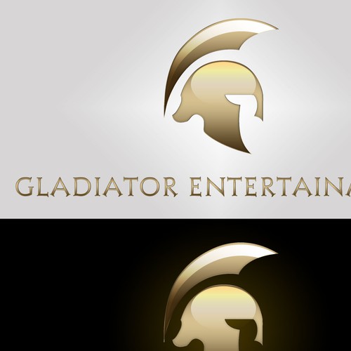 Glossy logo with the title 'Logo Design for Gladiator Entertainment'