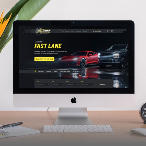 Automotive website with the title 'Washington Auto Parts'