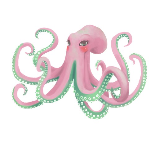 Sea creature design with the title 'cute octopus'