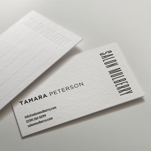 Letterpress design with the title 'Hair Salon Business Card'