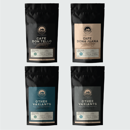 Coffee label with the title 'Toro Negro Coffee Label Design'