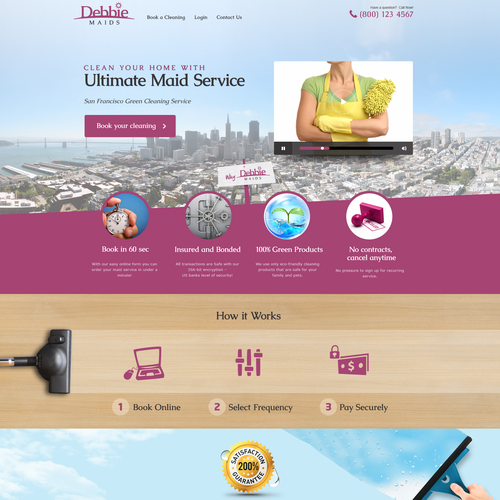 Service website with the title 'Create the best web page for a budding house cleaning company!!'