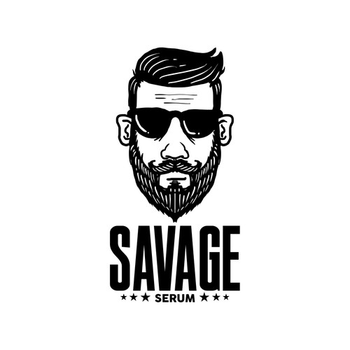 Rustic-modern design with the title 'rustic logo concept for savage serum'