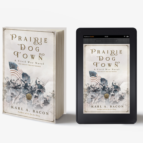 Vintage book cover with the title 'Book cover design: Civil War Novel'