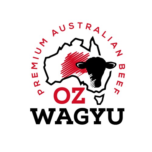 Australian logo with the title 'Modern logo for a Wagyu Beef farming business'