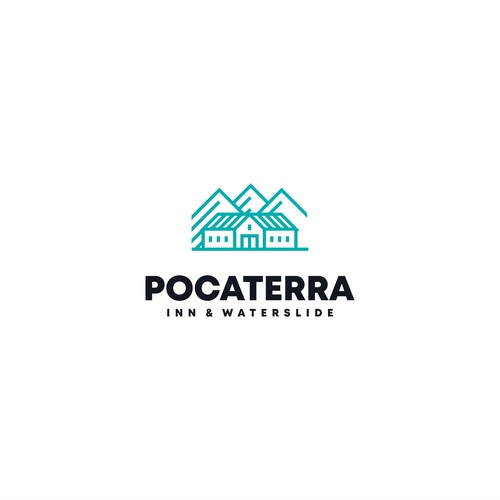 Inn logo with the title 'Pocaterra Inn & waterslide'