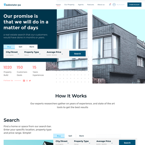 Offer design with the title 'RealEstate'