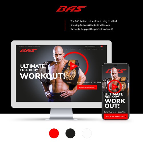 Fitness website with the title 'Design to promote an exciting fitness product!'