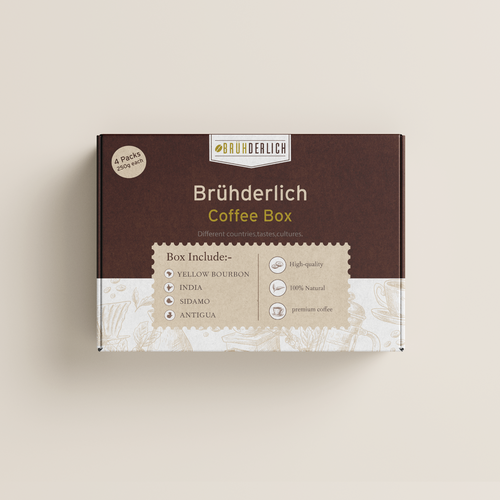 Gift packaging with the title 'Packaging design for a premium coffee gift box'