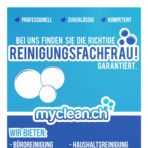Cleaning design with the title 'Flyer for cleaning service "myclean.ch"'