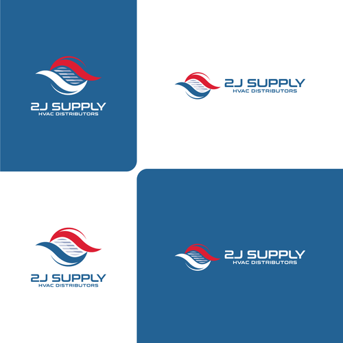 HVAC logo with the title 'Logo for 2J Supply HVAC Distributors'