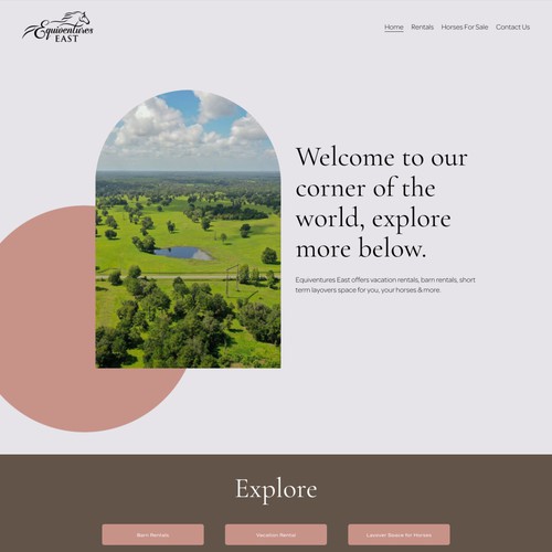 Airbnb design with the title 'Vacation Rental/ Airbnb Rental Website for Equiventures East'