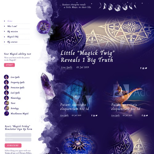 Header design with the title 'Blog design'