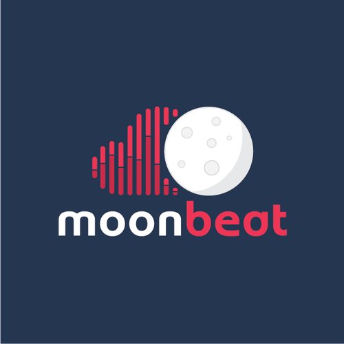 Library logo with the title 'Logo for cloud based music library company "Moon Beat"'