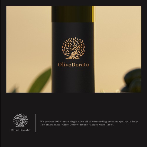 Olive tree logo with the title 'Illustration Logo Design'